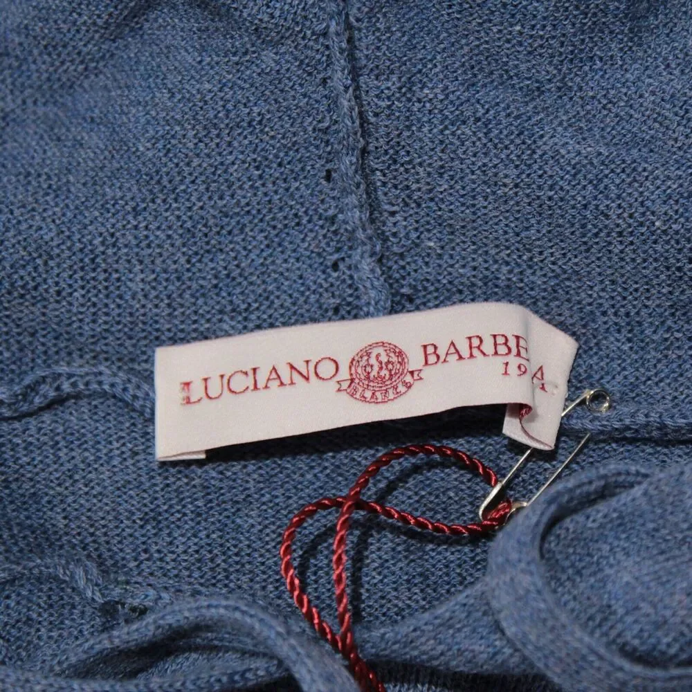 Luciano Barbera NWT Hooded Sweater Size 54 US XL in Blue 100% Cotton - Picture 7 of 8